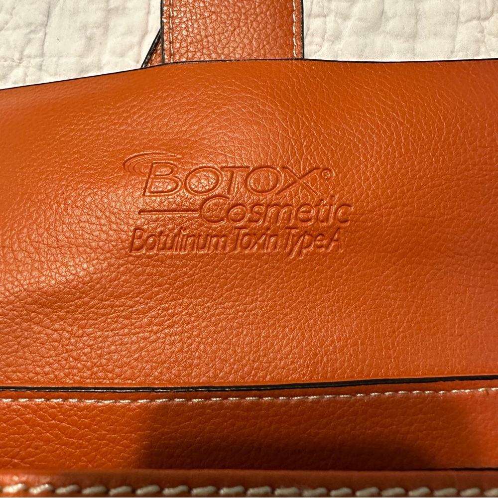 Botox Cosmetic Satchel Type Bag Orange / Brown Color Great Preowned Condition - Picture 8 of 15